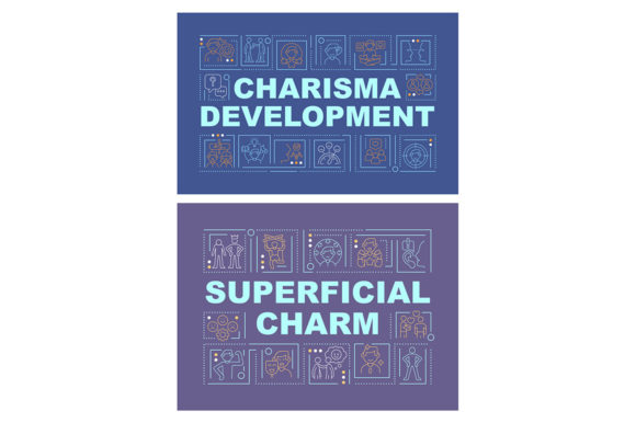 Charisma Development Word Banner Set: A Graphic Template for Modern Design