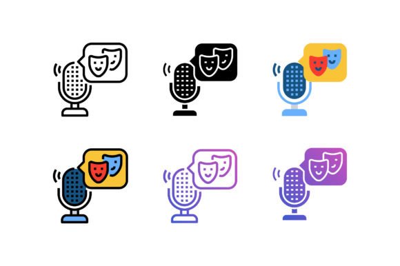 Comedy Podcast Icons: A Perfect Graphic for Crafters