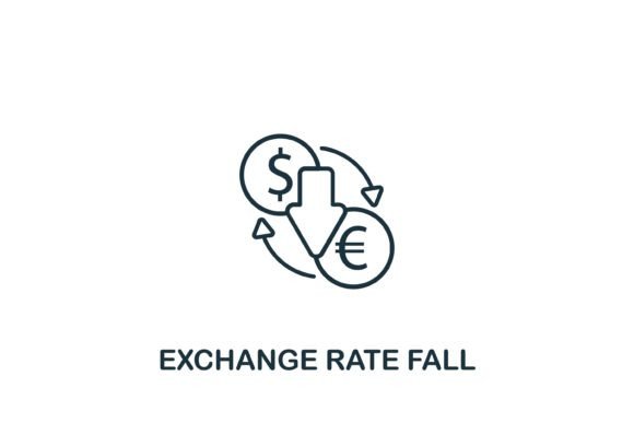 Exchange Rate Fall Icon: A Versatile Graphics Asset