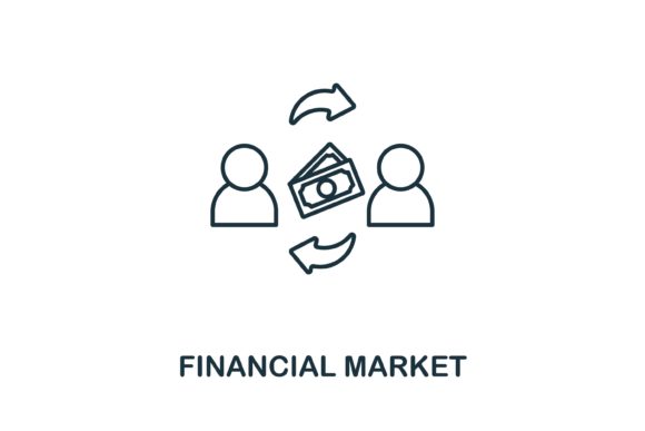 Financial Market Icon: A Versatile Design for Embroidery