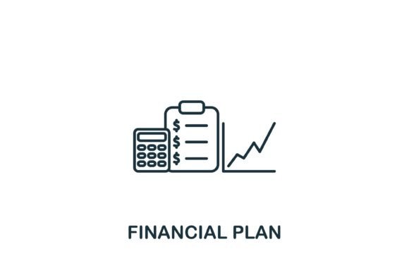 Financial Plan Icon: A Modern Graphic for Local Brands