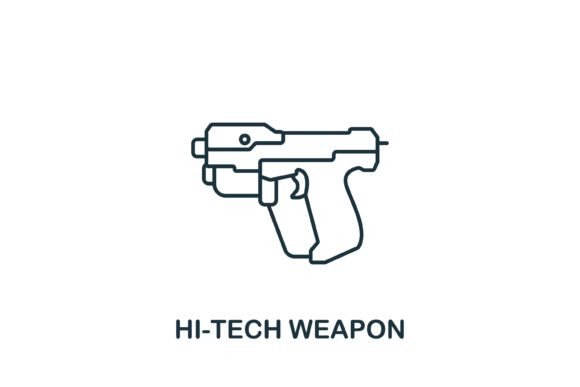 Hi-Tech Weapon Icon: A Modern Graphics Asset for Publishers