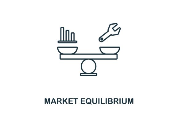 Market Equilibrium Icon: A Versatile Graphic for Handmade Creations