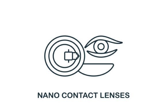 Nano Contact Lenses Icon: A Sleek Graphics Asset for Modern Brands