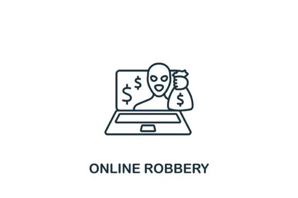 Online Robbery Icon: A Bold Graphic for Cybersecurity Content