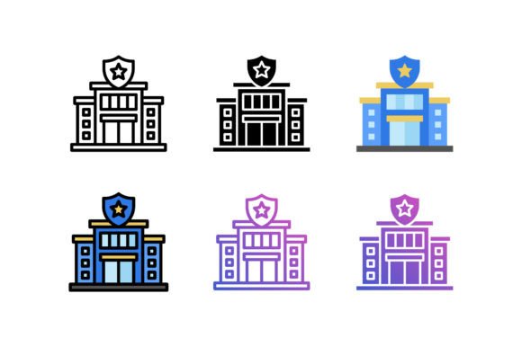 Police Station Icon: A Versatile Graphics Asset for Designers