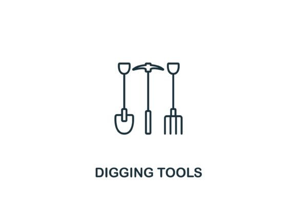 Reviewing Digging Tools Icon for Branding and Marketing