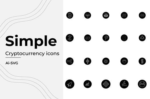 Simple Cryptocurrency Icons Pack-4: Perfect for Modern Graphics