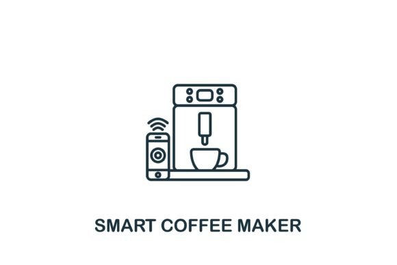 Smart Coffee Maker Icon: A Versatile Graphics Asset