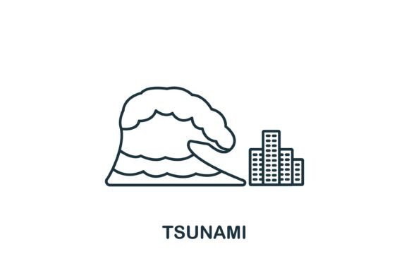 Tsunami Icon: A Minimalist Design for Embroidery